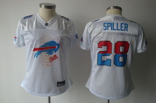 Bills #28 C.J. Spiller White 2011 Women's Fem Fan Stitched NFL Jersey - Click Image to Close